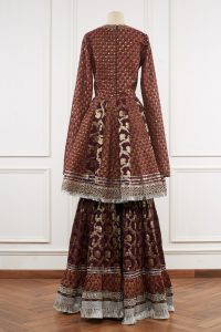 Brown sequin brocade anarkali set by Nitya Bajaj (3)