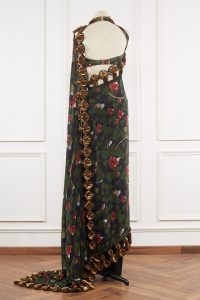 Green printed pre-draped saree set by Shivan & Narresh (3)