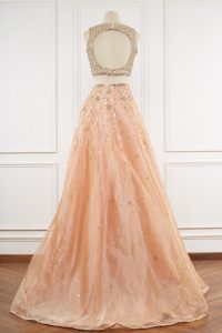 Peach mirror and sequin lehenga set by Nitya Bajaj (2)