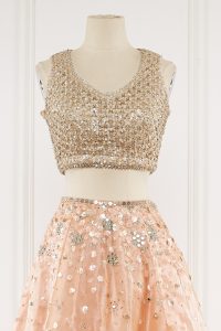 Peach mirror and sequin lehenga set by Nitya Bajaj (3)