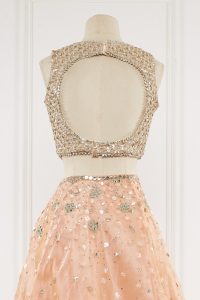 Peach mirror and sequin lehenga set by Nitya Bajaj (4)