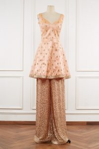 Peach sequinned short anarkali set by Nitya Bajaj (2)