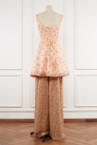 Peach sequinned short anarkali set by Nitya Bajaj (3)