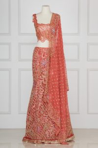 Coral embroidered lehenga set by Suneet Varma (1)