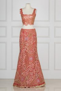 Coral embroidered lehenga set by Suneet Varma (2)