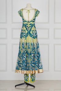 Green velvet and metallic anarkali set by Suneet Varma (3)