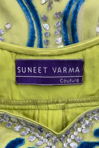 Green velvet and metallic anarkali set by Suneet Varma (6)