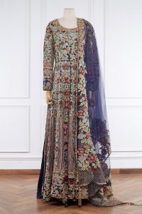 Blue embroidered anarkali kurta set by Manish Malhotra (1)