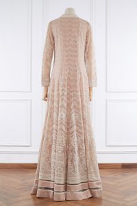 Peach chevron embroidery anarkali set by Abhishek Sharma (3)