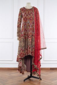 Red floral embroidered anarkali set by Manish Malhotra (1)