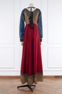 Red metallic embroidered anarkali set by Sabyasachi (2)