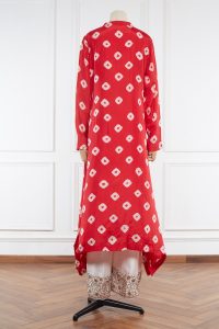 Red shibori tie-dye kurta set by Pink City by Sarika (2)