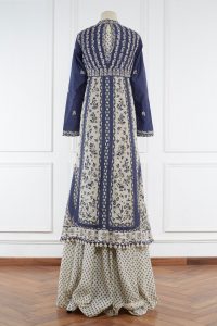 Blue floral printed jacket kurta set(4)