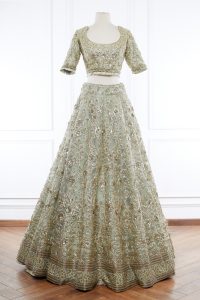 Green sequin embellished lehenga set by Manish Malhotra (1)