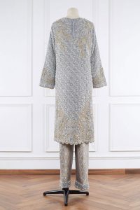 Grey pearl embroidered kurta set (3)