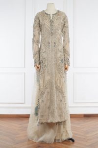 Neutral embroidered kurta sharara set(2)