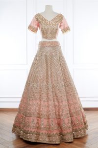 Peach sequin embellished lehenga set by Manish Malhotra (2)