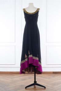 Black embroidery anarkali set by Anju Modi (2)