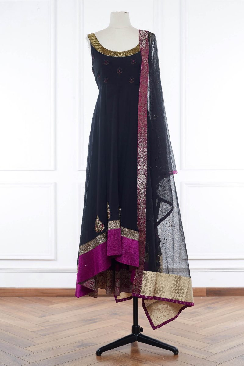 Black-embroidery-anarkali-set-by-Anju-Modi