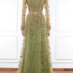 Green-embellished-anarkali-set-by-Aneesh-Agarwaal