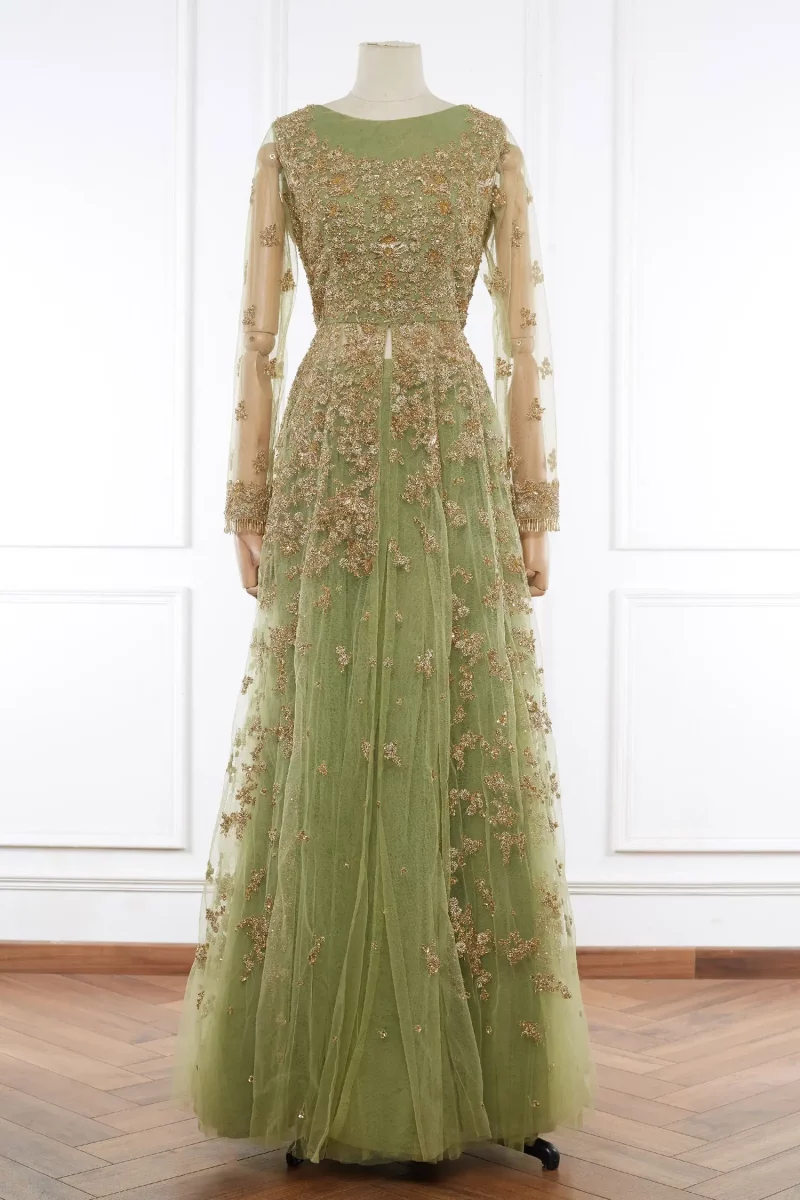 Green-embellished-anarkali-set-by-Aneesh-Agarwaal