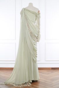 Sage green drape lehenga set by Gaurav Gupta (2)