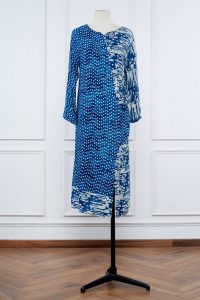 Blue and white polka printed dress by Jayati Goenka (1)