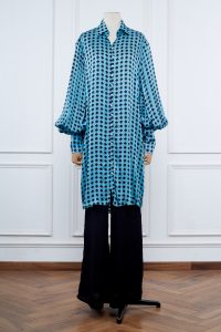 Blue geometric printed shirt by Cuin (1)