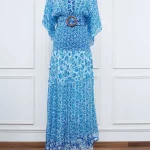 Blue-smocked-paisley-printed-dress-by-Hemant-Nandita