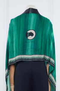 Green animal printed cape by Kamaali Pret (4)