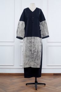 Black and white tie-dye kurta set by Jayati Goenka (1)