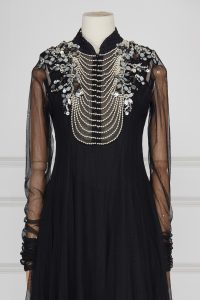 Black pearl embellished anarkali set by Shantanu Goenka (4)