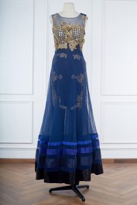 Blue 3D floral embroidery anarkali by Archana Kochhar (2)