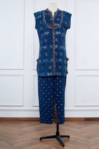 Blue geometric printed co-ords by Jayati Goenka (1)