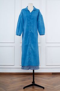 Blue layered shirt dress by Jayati Goenka (1)