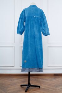 Blue layered shirt dress by Jayati Goenka (2)