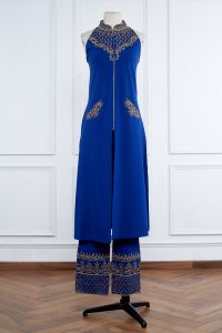 Blue sequin embroidered kurta set by Anita Dongre (1)