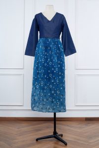 Blue wrap cotton dress by Jayati Goenka (1)