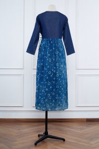 Blue wrap cotton dress by Jayati Goenka (2)