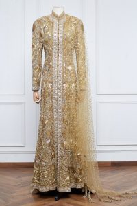 Gold embellished anarkali set by Abu Jani Sandeep Khosla (1)