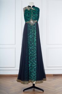 Green artsy printed gown by Archana Kochhar (1)