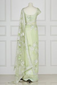 Green floral embroidery saree set by Suneet Varma (2)