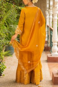 Mustard pearl embellish sharara set by Ajiesh Oberoi (3)