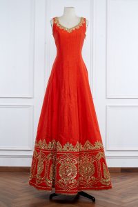 Orange embroidered anarkali set by Preeti S Kapoor (2)