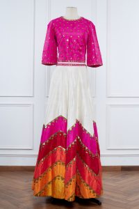 Pink and white embroidered lehenga by Priyal Prakash (1)