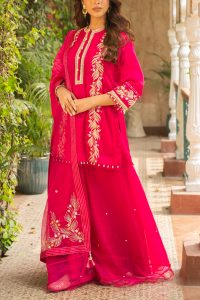 Pink embellished sharara set by Ajiesh Oberoi (2)