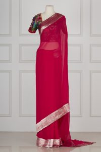 Pink embroidery saree set by Abu Jani Sandeep Khosla (1)