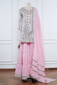 Pink embroidery sharara set by Gopi Vaid (1)