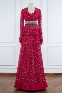 Pink floral printed lehenga set by Ridhi Mehra (1)