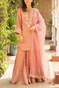 Pink pearl embellished sharara set by Ajiesh Oberoi (1)